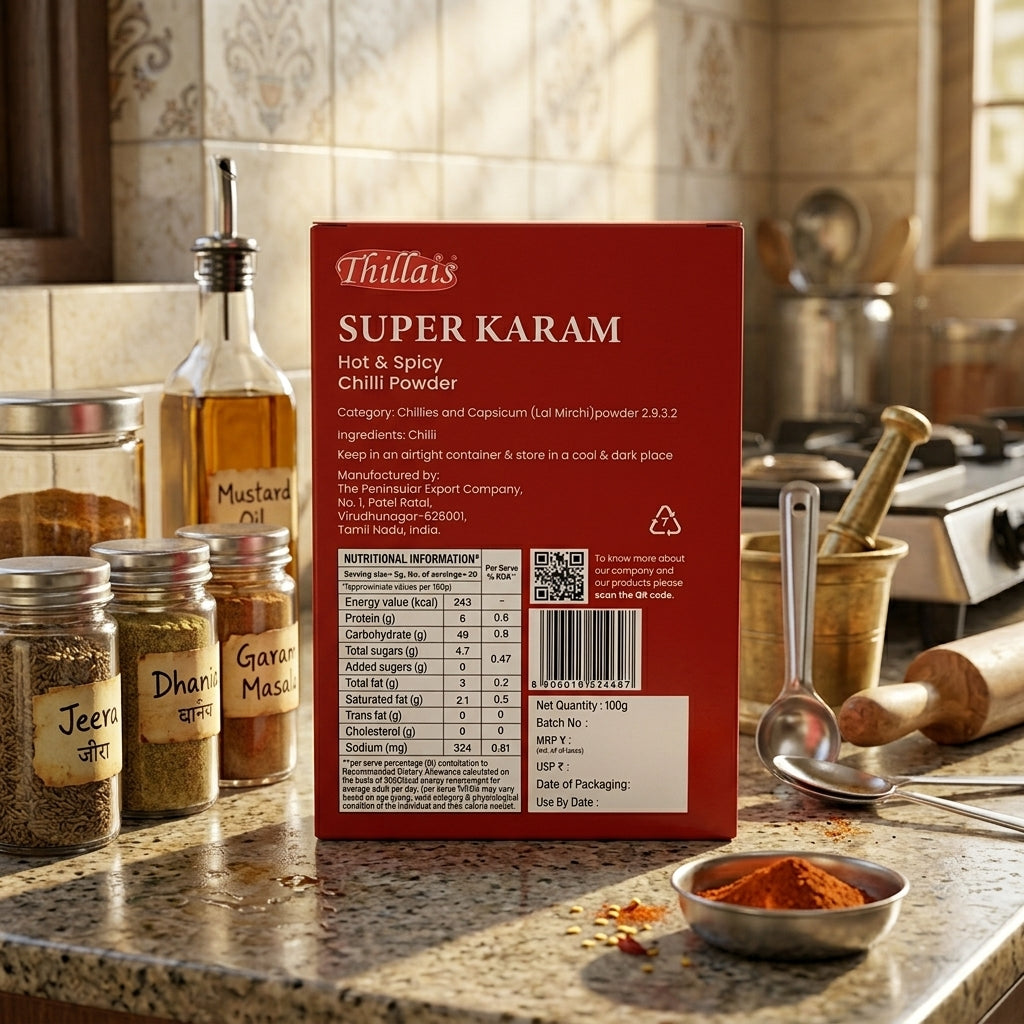 Thillais Super Karam Hot & Spicy Chilli Powder 100g