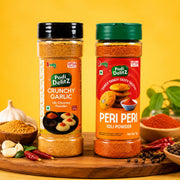 Bveg Garlic & Peri Peri Idli Podi Combo – Crunchy Garlic 200g+ Peri Peri 75g