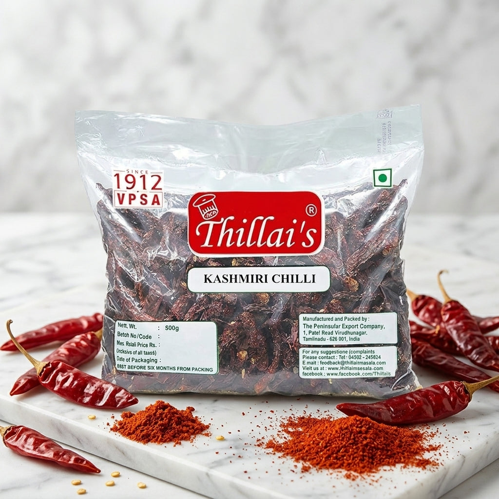 Thillais Kashmiri Stemless Red Chilli 500gm