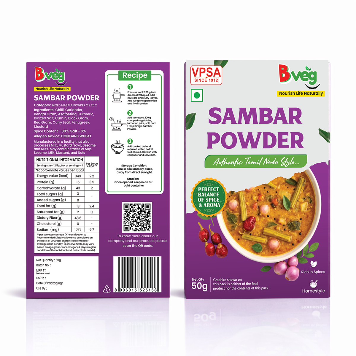 Sambar Powder – Authentic Tamil Nadu Style