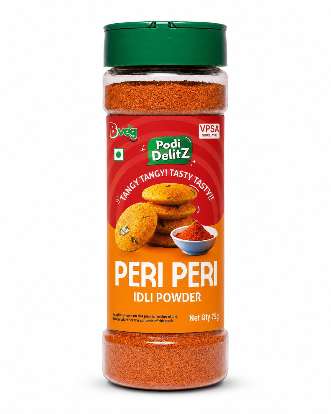 Peri Peri Idli Powder | Spicy Tangy Flavoured Idli Podi | 75g