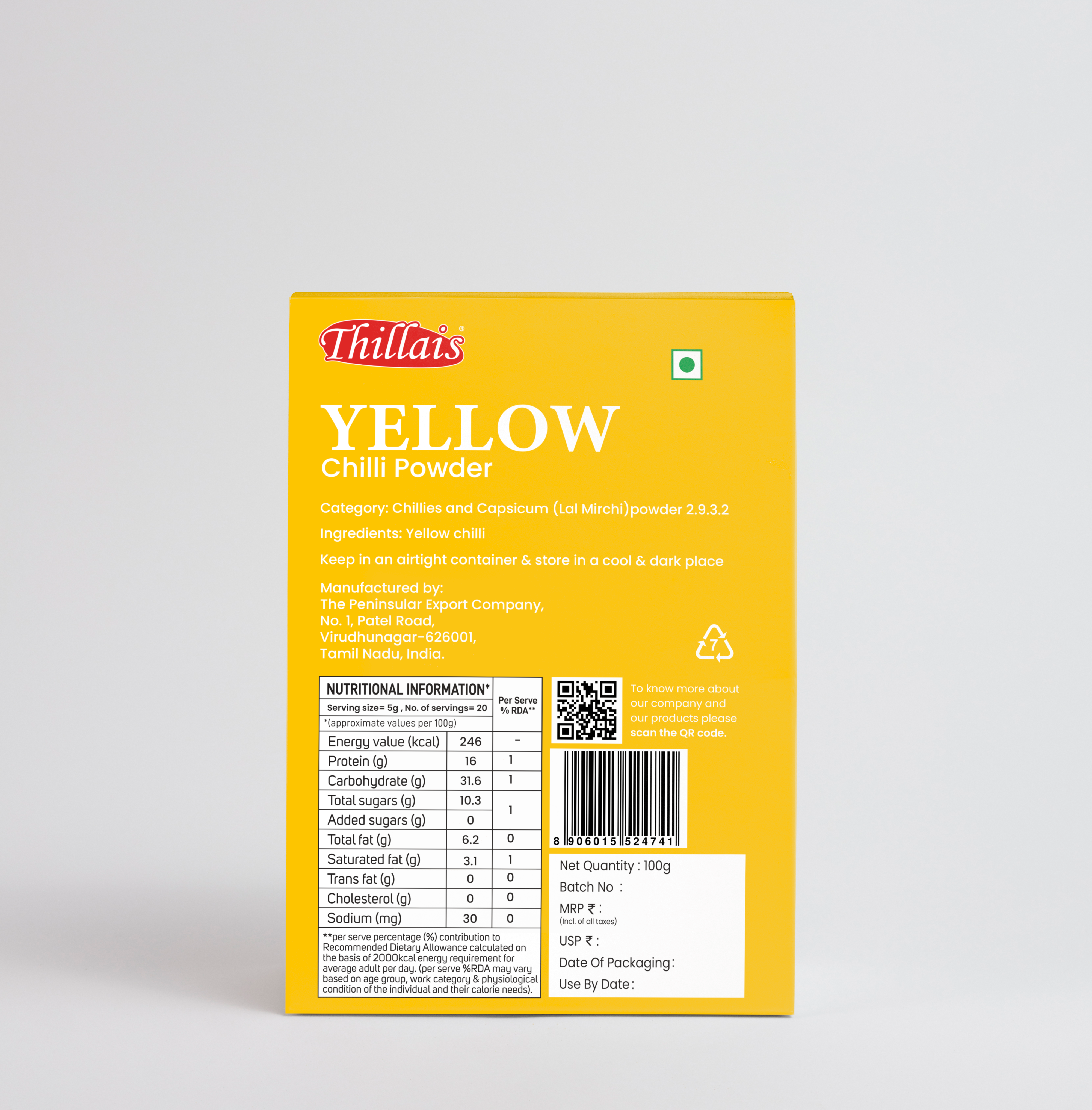 Thillais Yellow Chilli Powder 100g